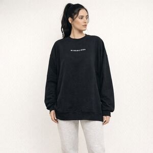 Missguided Basic Sweat Shirt Black 6 NEW